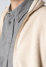 Clean Cut Copenhagen MARIO KNITTED ZIP CARDIGAN Strik Ecru Melange