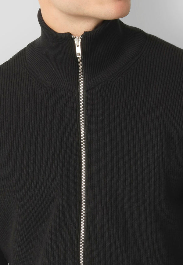 Clean Cut Copenhagen MARIO KNITTED ZIP CARDIGAN Strik Sort