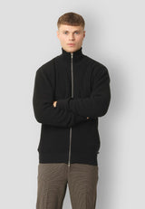 Clean Cut Copenhagen MARIO KNITTED ZIP CARDIGAN Strik Sort