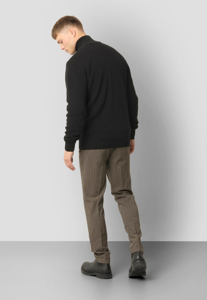 Clean Cut Copenhagen MARIO KNITTED ZIP CARDIGAN Strik Sort