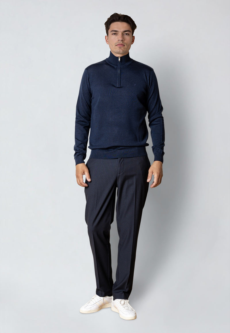 Clean Cut Copenhagen MERINO 1/2 ZIP JUMPER Strik Navy