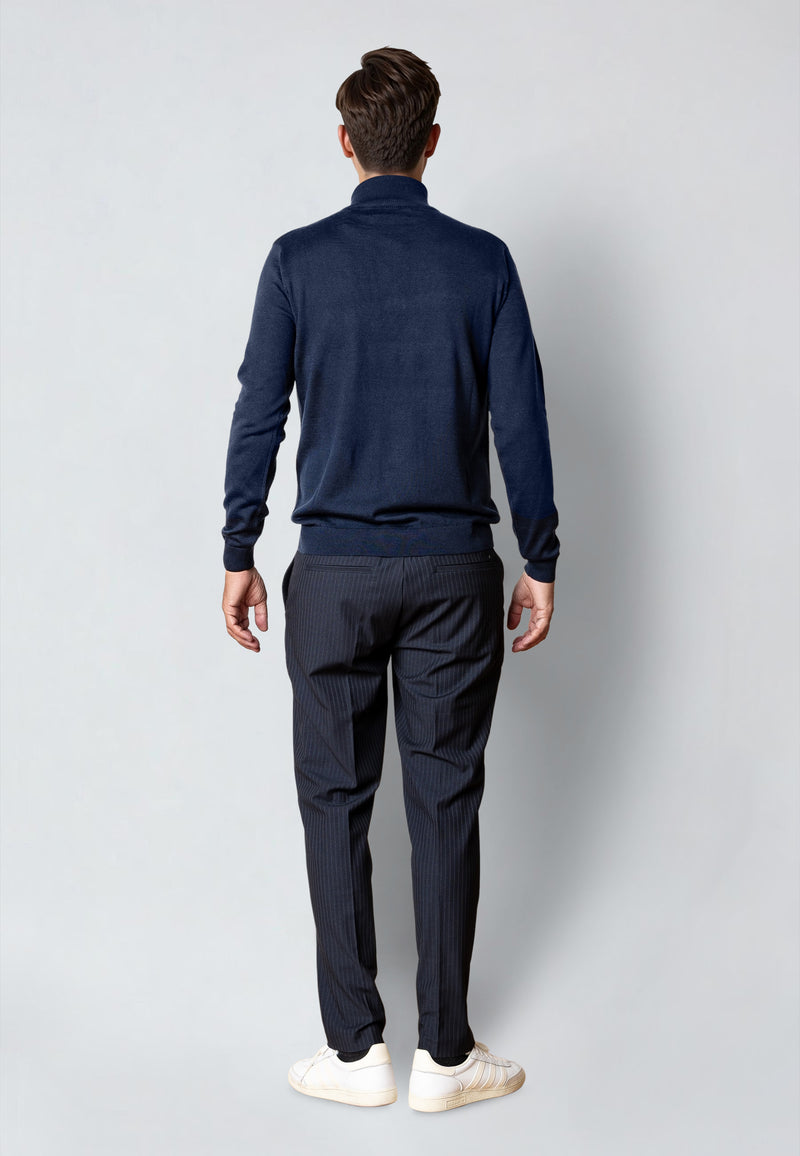 Clean Cut Copenhagen MERINO 1/2 ZIP JUMPER Strik Navy