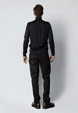 Clean Cut Copenhagen MERINO 1/2 ZIP JUMPER Strik Sort