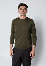 Clean Cut Copenhagen MERINO WOOL JUMPER Strik Army Melange