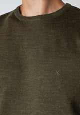 Clean Cut Copenhagen MERINO WOOL JUMPER Strik Army Melange