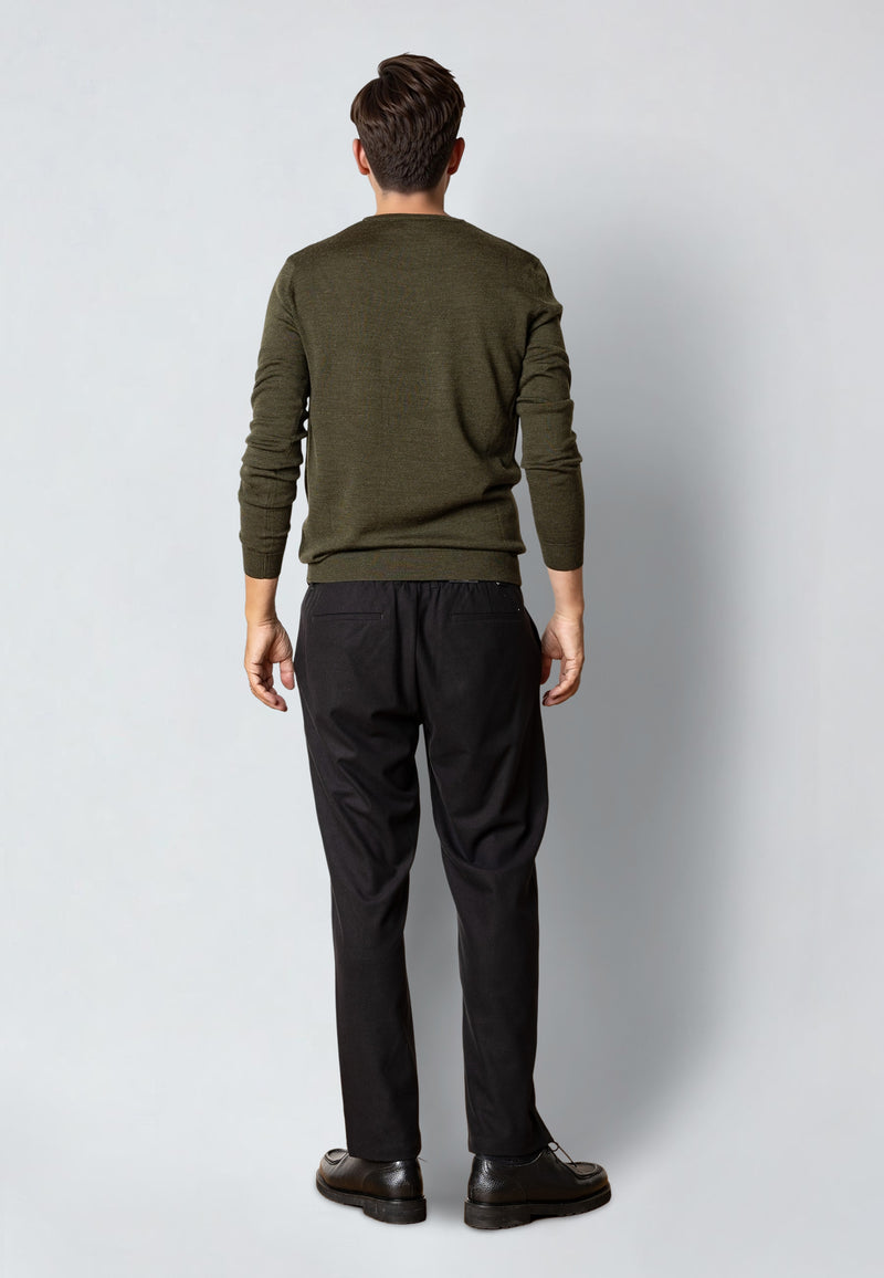 Clean Cut Copenhagen MERINO WOOL JUMPER Strik Army Melange