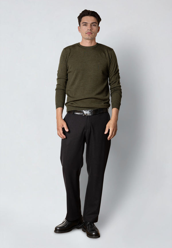Clean Cut Copenhagen MERINO WOOL JUMPER Strik Army Melange