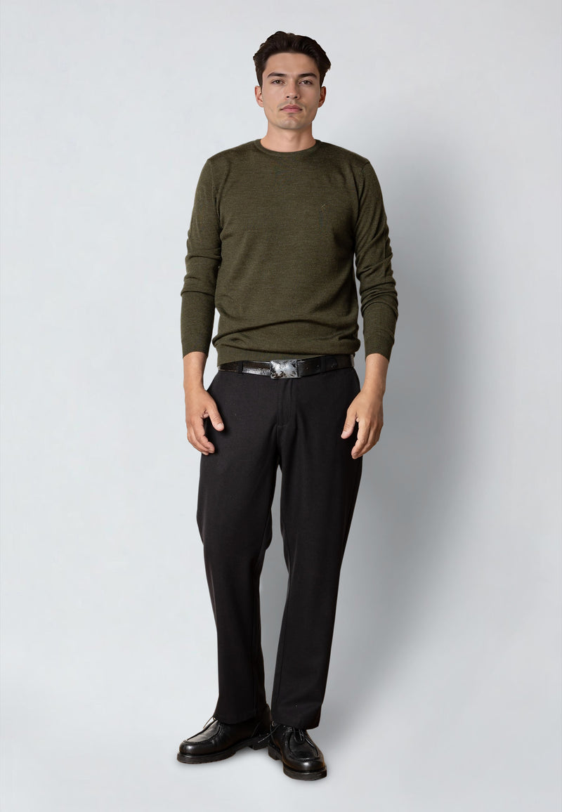 Clean Cut Copenhagen MERINO WOOL JUMPER Strik Army Melange