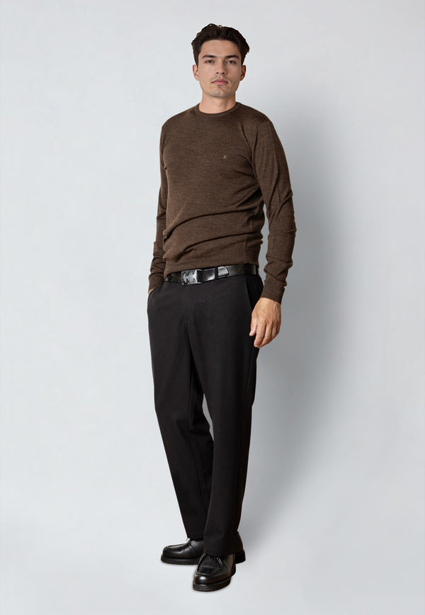 Clean Cut Copenhagen MERINO WOOL JUMPER Strik Brun Melange