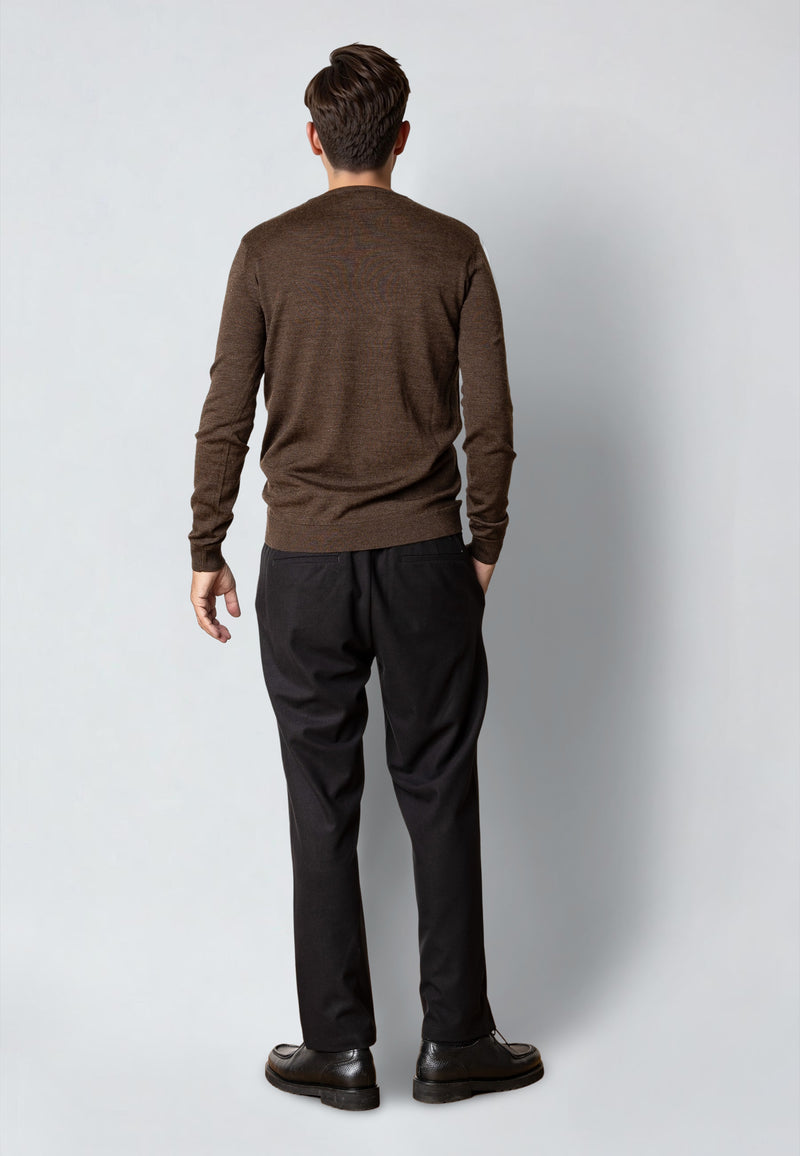 Clean Cut Copenhagen MERINO WOOL JUMPER Strik Brun Melange