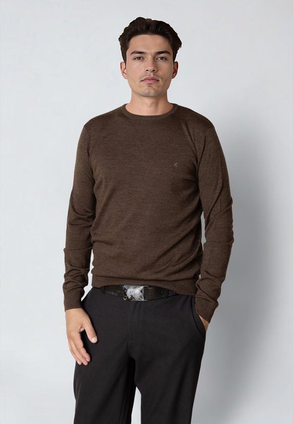 Clean Cut Copenhagen MERINO WOOL JUMPER Strik Brun Melange