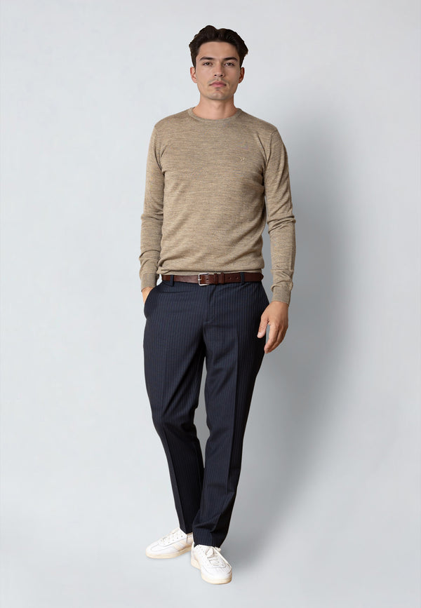 Clean Cut Copenhagen MERINO WOOL JUMPER Strik Dark beige melange