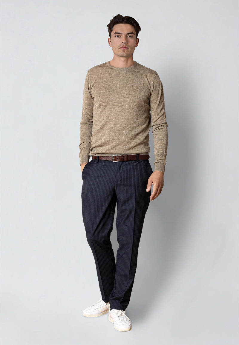 Clean Cut Copenhagen MERINO WOOL JUMPER Strik Dark beige melange