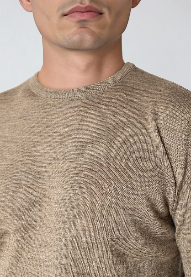 Clean Cut Copenhagen MERINO WOOL JUMPER Strik Dark beige melange