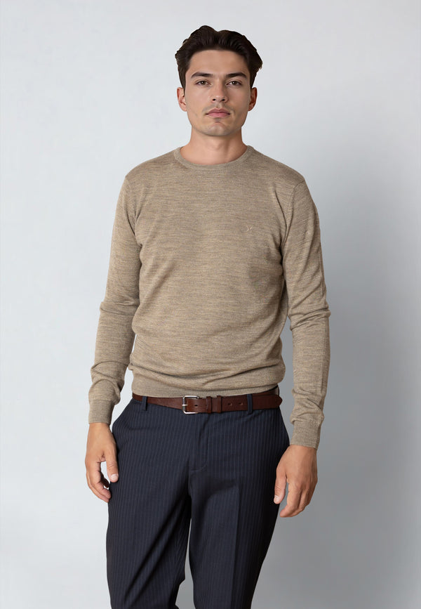 Clean Cut Copenhagen MERINO WOOL JUMPER Strik Dark beige melange