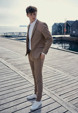 Clean Cut Copenhagen MILANO JERSEY STRETCH PANTS Bukser Mørk Kamel Mel