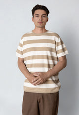 Clean Cut Copenhagen MILAS KNITTED T-SHIRT T-shirts S/S Shitake/Ecru