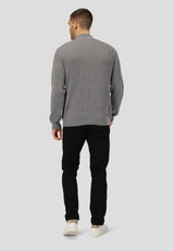 Clean Cut Copenhagen MARIO 1/2 ZIP KNITTED JUMPER Strik Lysegrå Mel