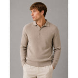 Clean Cut Copenhagen Mario polo knit Strik Brindle beige