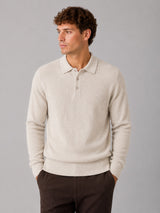 Clean Cut Copenhagen Mario polo knit Strik Ecru Melange
