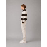 Clean Cut Copenhagen Marvin cashmere polo knit Strik Dark Brown / Ecru Melange Stripe