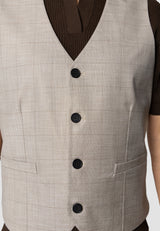 Clean Cut Copenhagen Mateo waistcoat Veste Brown check melange