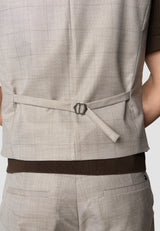 Clean Cut Copenhagen Mateo waistcoat Veste Brown check melange