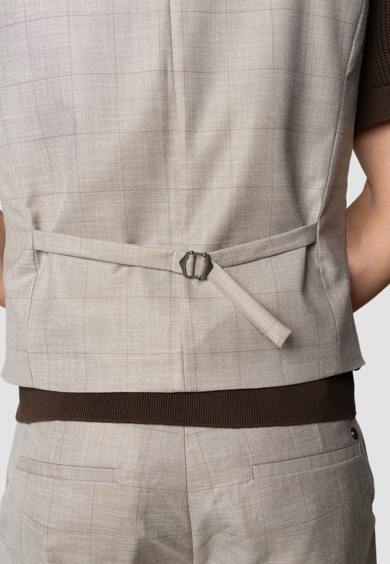 Clean Cut Copenhagen Mateo waistcoat Veste Brown check melange