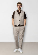 Clean Cut Copenhagen Mateo waistcoat Veste Brown check melange