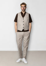 Clean Cut Copenhagen Mateo waistcoat Veste Brown check melange