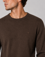 Clean Cut Copenhagen Merino crewneck knit Strik Brun Melange