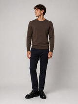 Clean Cut Copenhagen Merino crewneck knit Strik Brun Melange
