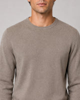 Clean Cut Copenhagen Merino crewneck knit Strik Dark beige melange