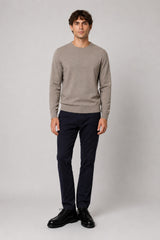 Clean Cut Copenhagen Merino crewneck knit Strik Dark beige melange