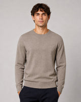 Clean Cut Copenhagen Merino crewneck knit Strik Dark beige melange