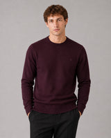 Clean Cut Copenhagen Merino crewneck knit Strik Huckleberry melange