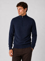 Clean Cut Copenhagen Merino half-zip knit Strik Navy