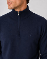 Clean Cut Copenhagen Merino half-zip knit Strik Navy