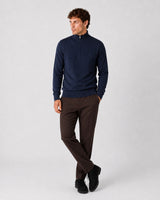 Clean Cut Copenhagen Merino half-zip knit Strik Navy