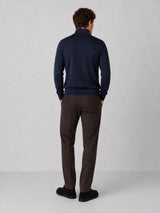 Clean Cut Copenhagen Merino half-zip knit Strik Navy