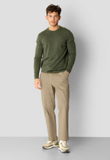 Clean Cut Copenhagen Merino knitted jumper Strik Army Melange