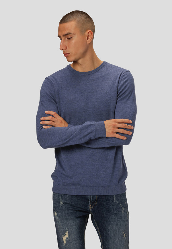 Clean Cut Copenhagen Merino knitted jumper Strik Blå Melange