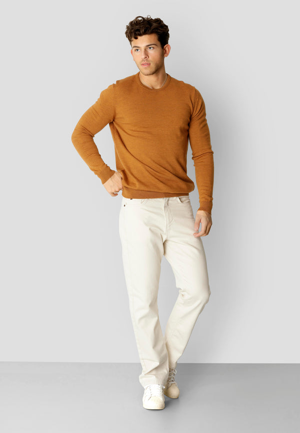 Clean Cut Copenhagen Merino knitted jumper Strik Bronze Melange