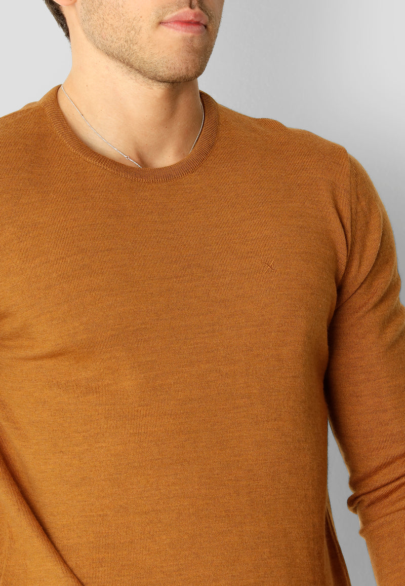 Clean Cut Copenhagen Merino knitted jumper Strik Bronze Melange