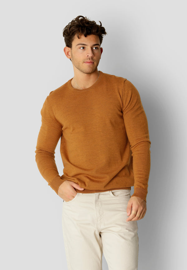 Clean Cut Copenhagen Merino knitted jumper Strik Bronze Melange