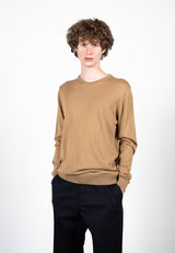 Clean Cut Copenhagen Merino knitted jumper Strik Kamel Melange