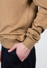 Clean Cut Copenhagen Merino knitted jumper Strik Kamel Melange