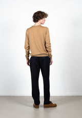 Clean Cut Copenhagen Merino knitted jumper Strik Kamel Melange
