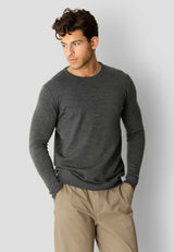 Clean Cut Copenhagen Merino knitted jumper Strik Mørkegrå Melange
