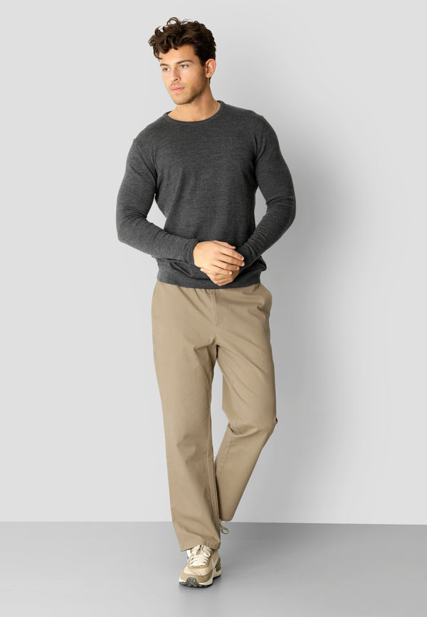Clean Cut Copenhagen Merino knitted jumper Strik Mørkegrå Melange